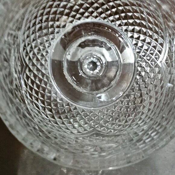 Fostoria Avon Diamond Starburst Cheese Butter Dome Lid Cloche 4" pressed glass - Picture 5 of 9